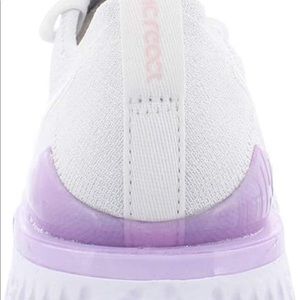 Women’s Nike epic react flyknit white and lavender- size 9